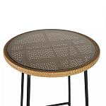 Барный столик с круглой плетеной столешницей Wicker Table Top варинант исполнения - 4 | Loft Concept в Костроме