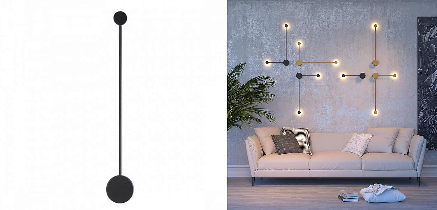 Бра Pin Wall Light Black 70 Бра Pin Wall Light Black 70 - Loft-Concept в Костроме