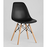 Пластиковый стул на ножках из массива бука Eames Black варинант исполнения - 1 | Loft Concept в Костроме
