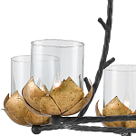 Люстра с прозрачными стеклянными абажурами и каркасом в виде черных веток Blooming Flower варинант исполнения - 1 | Loft Concept в Костроме