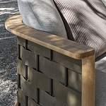 Дизайнерский уличный диван из массива дерева с плетеной спинкой PALINFRASCA Sofa варинант исполнения - 21 | Loft Concept в Костроме