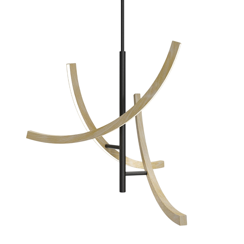 Подвесной светильник Wabi Черный Древесина в Костроме | Loft Concept 