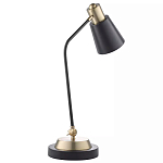 Настольная лампа с наклонным корпусом и подвижным плафоном в сочетании золотистого и чёрного цвета Work Surface Light варинант исполнения - 3 | Loft Concept в Костроме