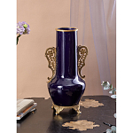 Ваза темно-синяя фарфоровая с бронзовыми ручками и ножками Eden Garden варинант исполнения - 4 | Loft Concept в Костроме