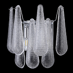 Бра с подвесками из рифленного стекла в форме капель на основании цвета хром Textured Glass варинант исполнения - 4 | Loft Concept в Костроме