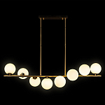 Люстра на штанге с 8-ю белыми шарообразными плафонами Bubble Chandelier варинант исполнения - 1 | Loft Concept в Костроме