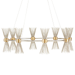 Люстра круглая с фактурными абажурами из тонких металлических палочек Wild Thorns варинант исполнения - 2 | Loft Concept в Костроме