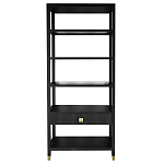 Стеллаж Elsa Dreams Black со стеклянными полками и ящиком варинант исполнения - 7 | Loft Concept в Костроме