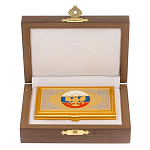 Визитница карманная металлическая с гравюрой Герба России в подарочной коробке Gold Metal Business Card Holders варинант исполнения - 3 | Loft Concept в Костроме