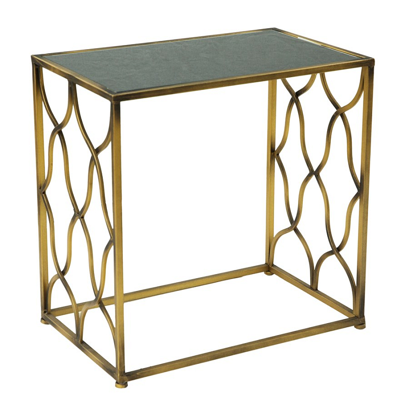 Консоль Golden Broken Rhombuses Золотой Черный в Костроме | Loft Concept 