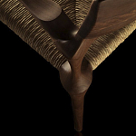 Стул из Ореха с плетеным сидением Kronos Dining Chair Brown варинант исполнения - 4 | Loft Concept в Костроме