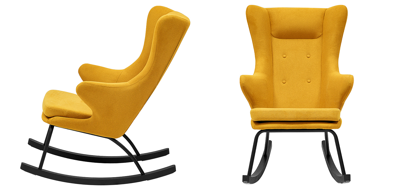 Rocking chair DORIA YELLOW Кресло-Качалка Желтое Rocking chair DORIA YELLOW Кресло-Качалка Желтое - Loft-Concept в Костроме
