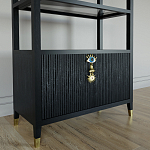 Стеллаж со стеклянными полками Elsa Dreams Black варинант исполнения - 4 | Loft Concept в Костроме