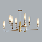 Люстра на штанге с 8-ю цилиндрическими матовыми плафонами и шарами из камня Orb Essence варинант исполнения - 2 | Loft Concept в Костроме