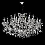 Люстра подвесная двухъярусная с 30-ю лампочками и прозрачными хрустальными подвесками на хромированном основании Crystal lamps варинант исполнения - 2 | Loft Concept в Костроме