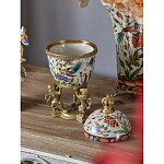 Шкатулка в форме яйца на величественных львах из фарфора с бронзовыми элементами Eden Garden варинант исполнения - 6 | Loft Concept в Костроме