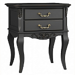 Тумба прикроватная черная из массива бука в стиле прованс Black Provence варинант исполнения - 3 | Loft Concept в Костроме