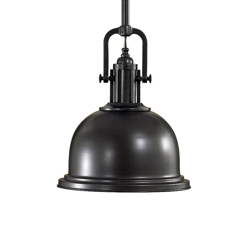Подвесной светильник в индустриальном стиле с черным металлическим купольным плафоном Feiss Черный в Костроме | Loft Concept 