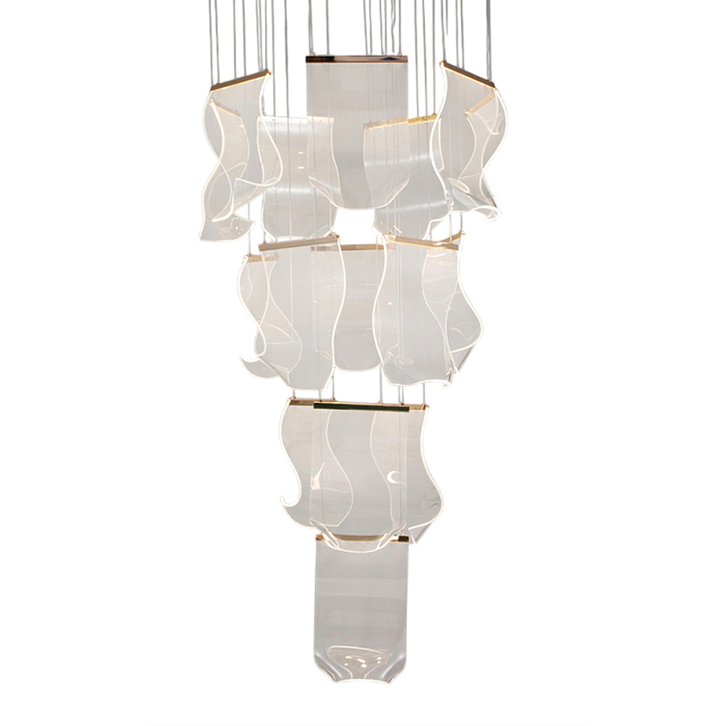 Потолочная люстра каскадная светодиодная Ethereality Sail Прозрачный Золотой в Костроме | Loft Concept 