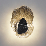 Бра с волнообразным стеклянным плафоном и вставкой из мрамора Liquid Stone варинант исполнения - 13 | Loft Concept в Костроме