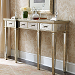 Консоль зеркальная в цвете шампань с 3-мя ящиками Hyaloid варинант исполнения - 1 | Loft Concept в Костроме