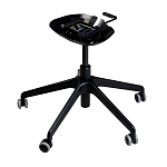 Стул с мягкой синей обивкой из велюра и подъемно-поворотным механизмом на черных колесиках Harper Blue варинант исполнения - 4 | Loft Concept в Костроме