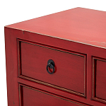 Деревянная ТВ-тумба с 5-ю выдвижными ящиками в китайском стиле красная Wei Chinese TV Stand варинант исполнения - 4 | Loft Concept в Костроме