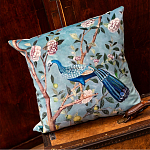 Подушка декоративная с изображением птицы в саду Chinoiserie Peacock in the Garden Cushion варинант исполнения - 2 | Loft Concept в Костроме