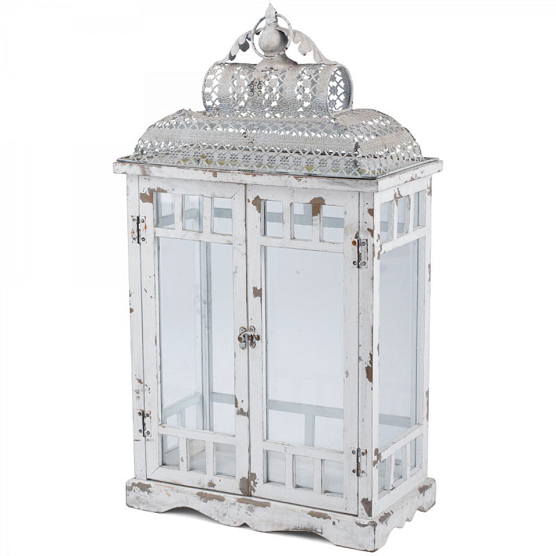 Подсвечник Provence Arbor Белый винтажная патина Прозрачное Стекло Подсвечник Provence Arbor Белый винтажная патина Прозрачное Стекло в Костроме | Loft Concept
