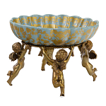 Чаша с орнаментом на бронзовых ножках в виде ангелов Eden Garden варинант исполнения - 2 | Loft Concept в Костроме