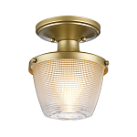 Потолочный светильник для ванных комнат с плафоном из прессованного фактурного стекла Quoizel варинант исполнения - 6 | Loft Concept в Костроме