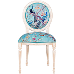 Стул из массива бука с изображением птиц и цветов Turquoise Beige Chinoiserie Garden Chair варинант исполнения - 1 | Loft Concept в Костроме