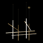 Люстра с 8-ю пересекающимися цилиндрическими плафонами на тонких тросах Trumpet tube варинант исполнения - 3 | Loft Concept в Костроме