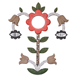 Зеркало-цветок из картона в русском стиле варинант исполнения - 1 | Loft Concept в Костроме