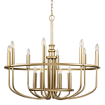  Люстра круглая двухъярусная цвета латунь с 12-ю лампами Kichler варинант исполнения - 1 | Loft Concept в Костроме