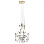 Люстра подвесная из металла с хрустальными подвесками прозрачного цвета Quasar 41 варинант исполнения - 2 | Loft Concept в Костроме