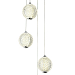 Каскадная люстра с 5-ю плафонами из акрила в виде шара Felice Chandelier Chrome варинант исполнения - 2 | Loft Concept в Костроме