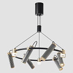 Люстра круглая с 9-ю цилиндрическими плафонами на магнитном креплении Bronze Concert варинант исполнения - 5 | Loft Concept в Костроме