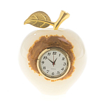 Часы настольные в виде яблока из натурального камня Оникс Stone Clock варинант исполнения - 5 | Loft Concept в Костроме