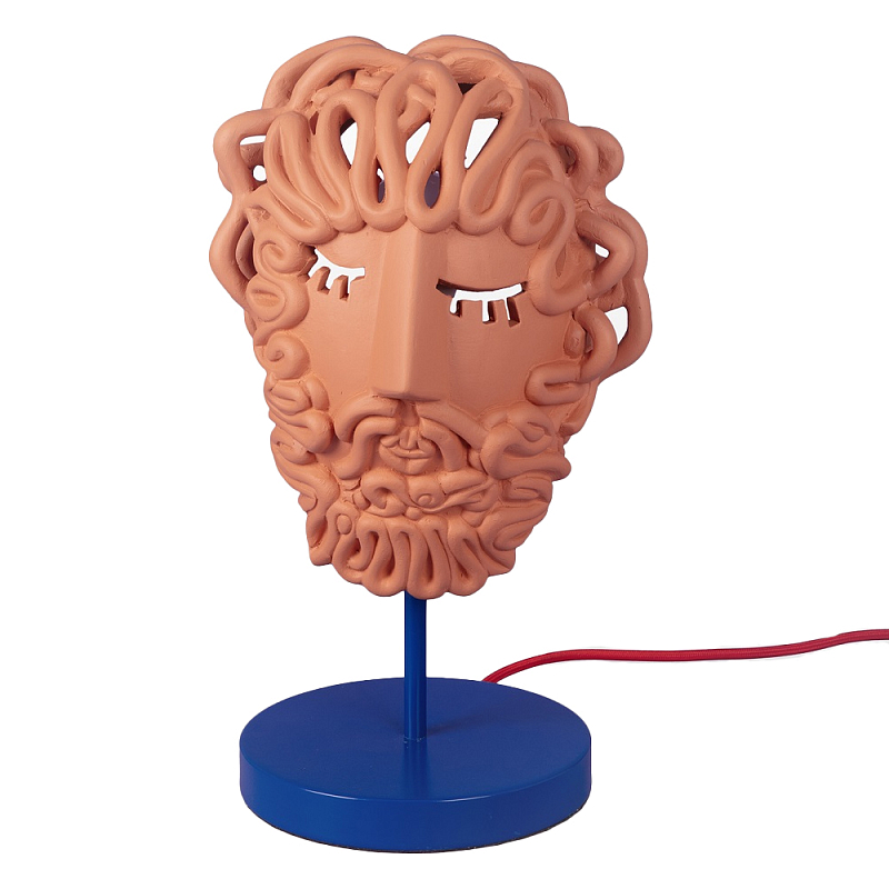 Настольная лампа Seletti Ulysse Mask Терракотовый Синий Настольная лампа Seletti Ulysse Mask Терракотовый Синий в Костроме | Loft Concept