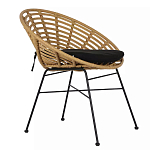 Стул круглый с ротанговым плетением Round Wicker Stool варинант исполнения - 1 | Loft Concept в Костроме