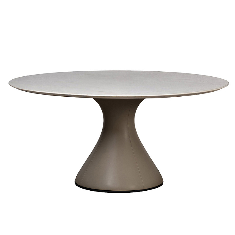 Стол обеденный круглый мраморный на бежевом основании Valedmir  в Костроме | Loft Concept 