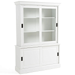 Витрина с раздвижными дверцами Wells Glass Showcase White варинант исполнения - 3 | Loft Concept в Костроме