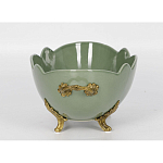 Чаша зеленого цвета из фарфора с волнообразным краем Eden Garden porcelain and bronze варинант исполнения - 2 | Loft Concept в Костроме