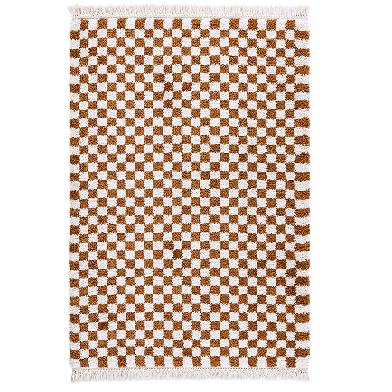 Ковер с шахматным принтом Chess Layout Коньяк Ковер с шахматным принтом Chess Layout Коньяк в Костроме | Loft Concept