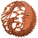 Панно из дерева дракон и луна Panel With Animals варинант исполнения - 1 | Loft Concept в Костроме