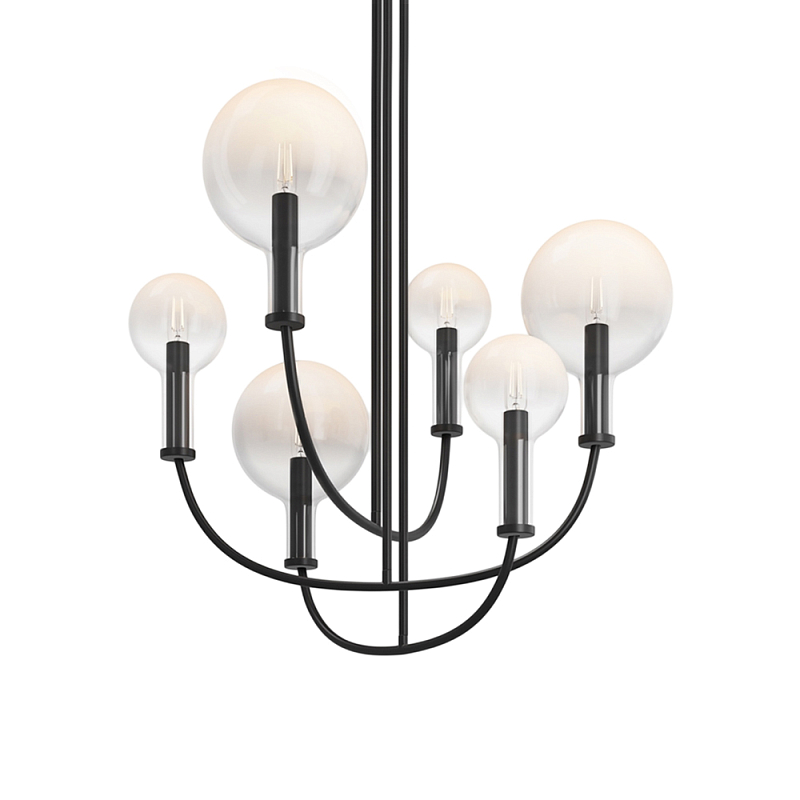 Люстра подвесная Status E14x6 Черный Прозрачное Стекло в Костроме | Loft Concept 