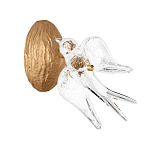 Бра с прозрачной стеклянной фигуркой птички Serip Voa варинант исполнения - 1 | Loft Concept в Костроме