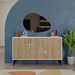 Комод с 3-мя дверцами и выдвижным ящиком цвета светлый дуб SPARK CONSOLE WHITE варинант исполнения - 1 | Loft Concept в Костроме