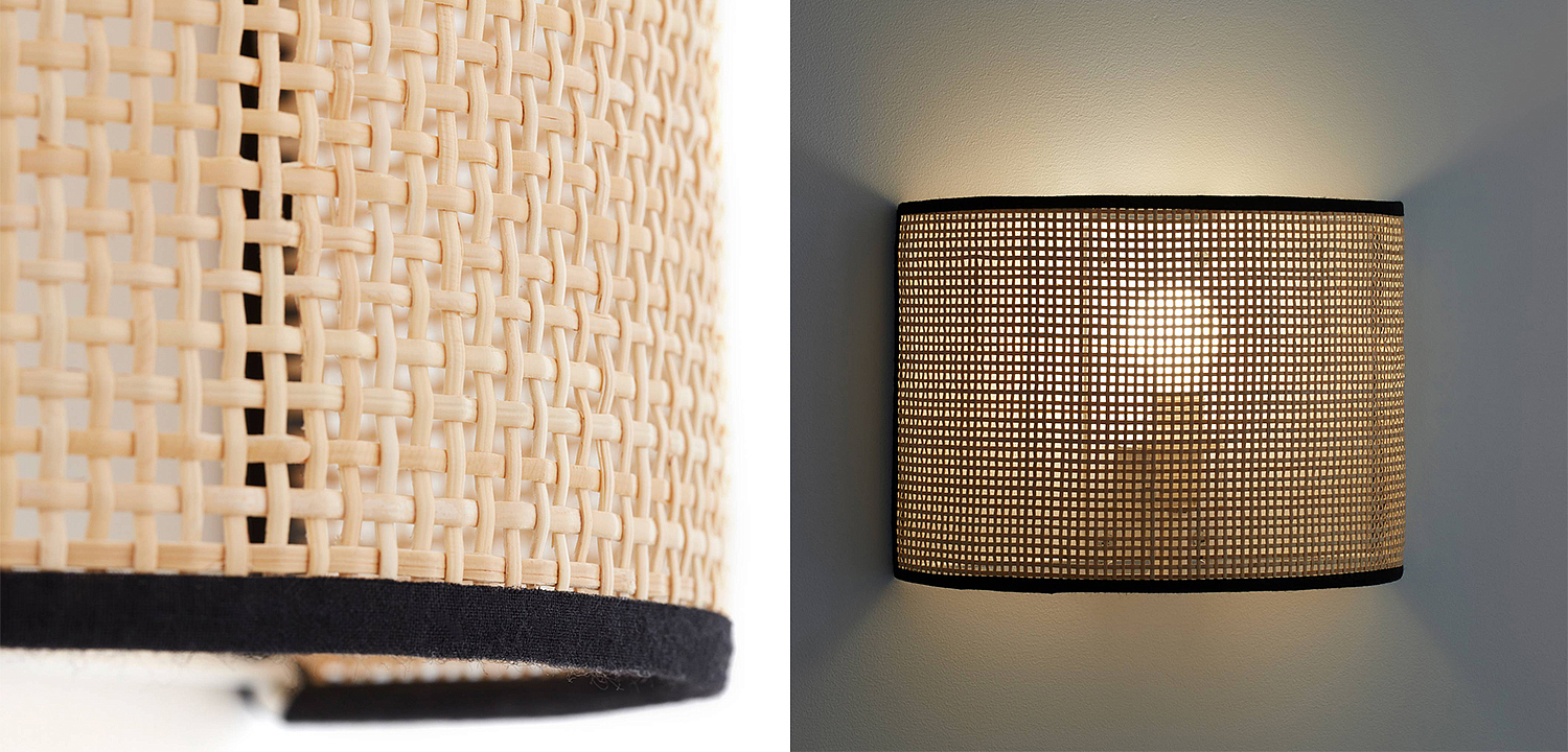 Бра Ottar Wicker Bamboo Cane beige black Бра Ottar Wicker Bamboo Cane beige black - Loft-Concept в Костроме